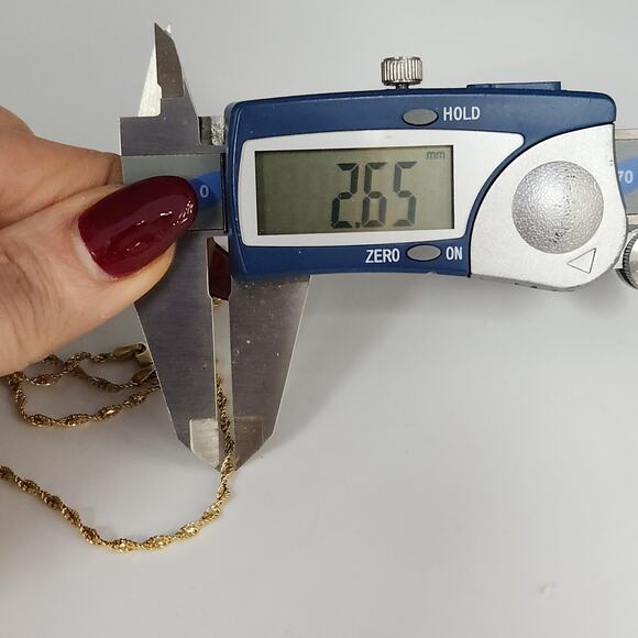 14k Yellow Gold Rope Chain Necklace 18" - Picture 12 of 13